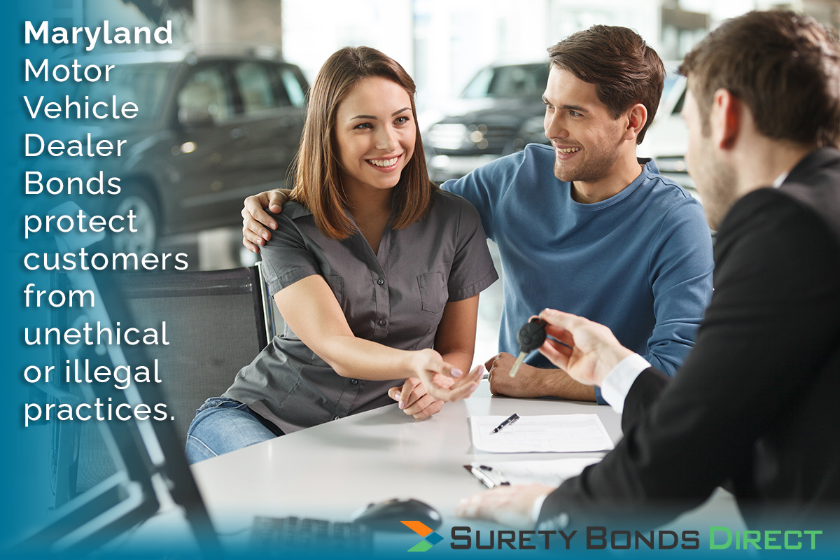 Maryland motor vehicle dealer bonds protect customers from unethical or illegal practices.