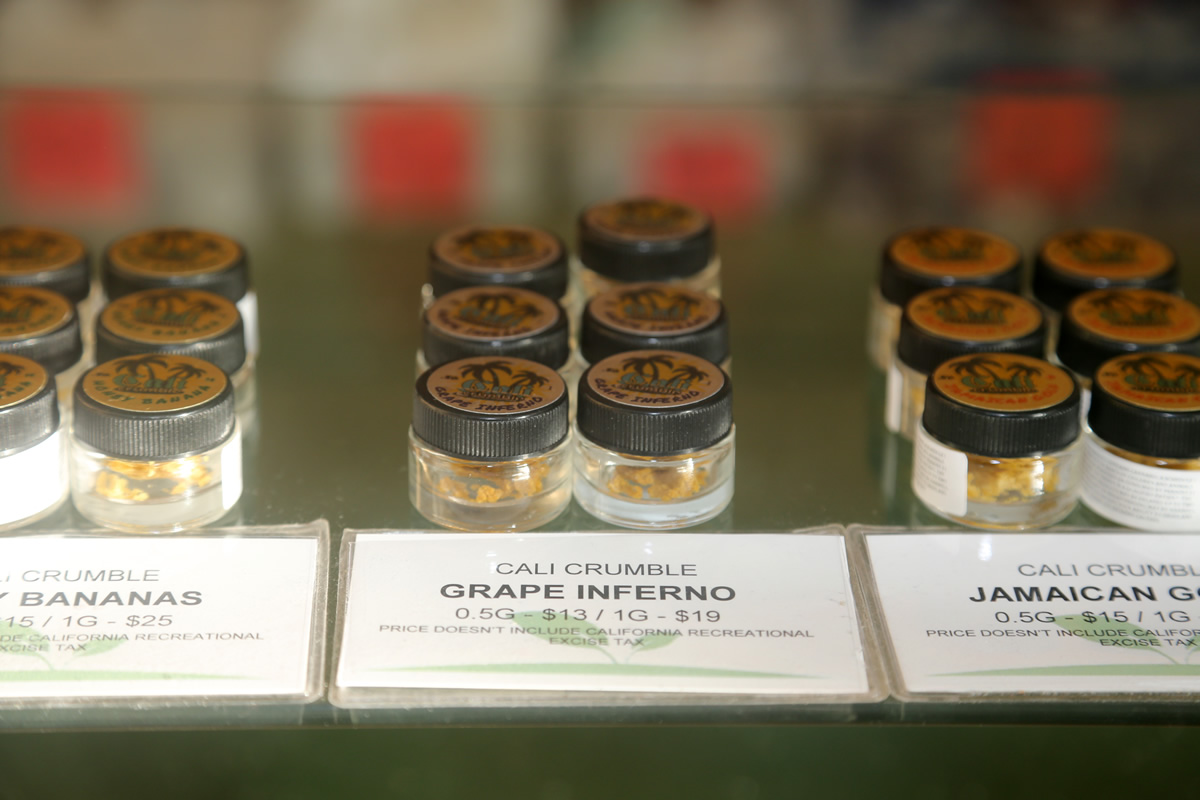 Cannabis on display at a dispersary