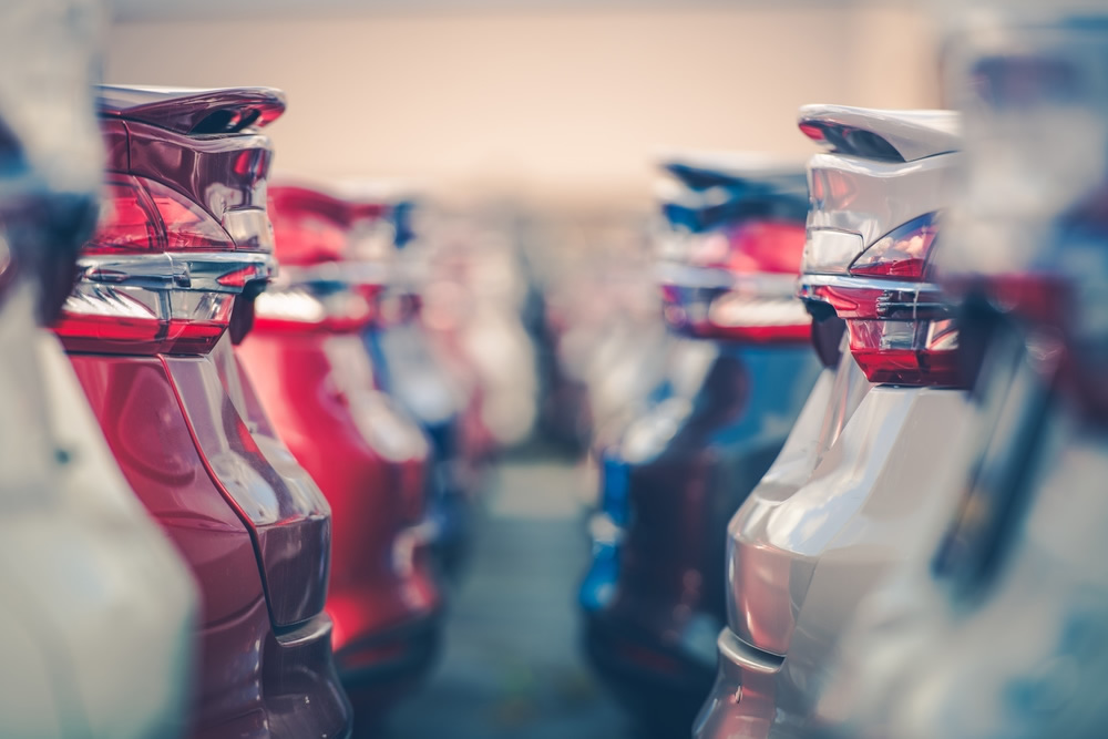 colorful cars for sale on lot