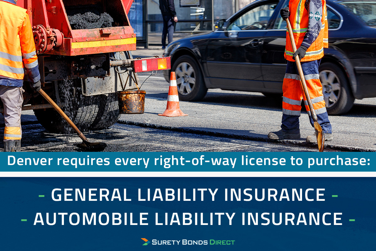 The right-of-way licenses are also required to purchase liability insurance and automobile insurance as they are doing work within city limits with the public living around the construction sites.