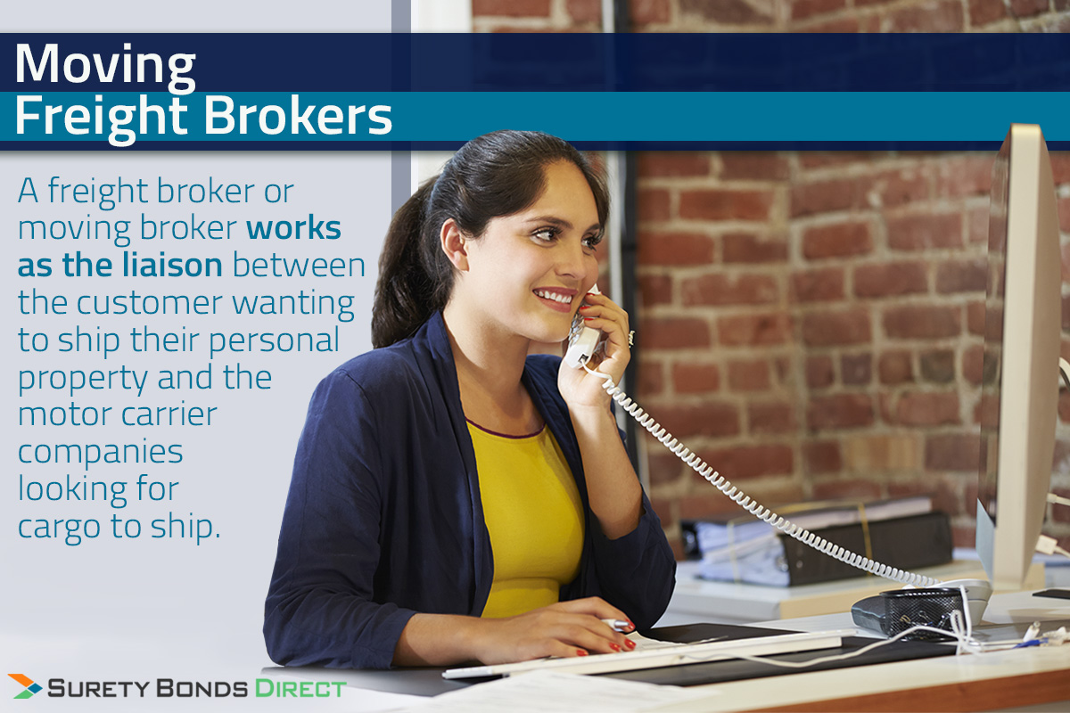 A freight broker works as the liaison between the customer wanting to ship their personal property and the motor carrier companies looking to ship cargo.