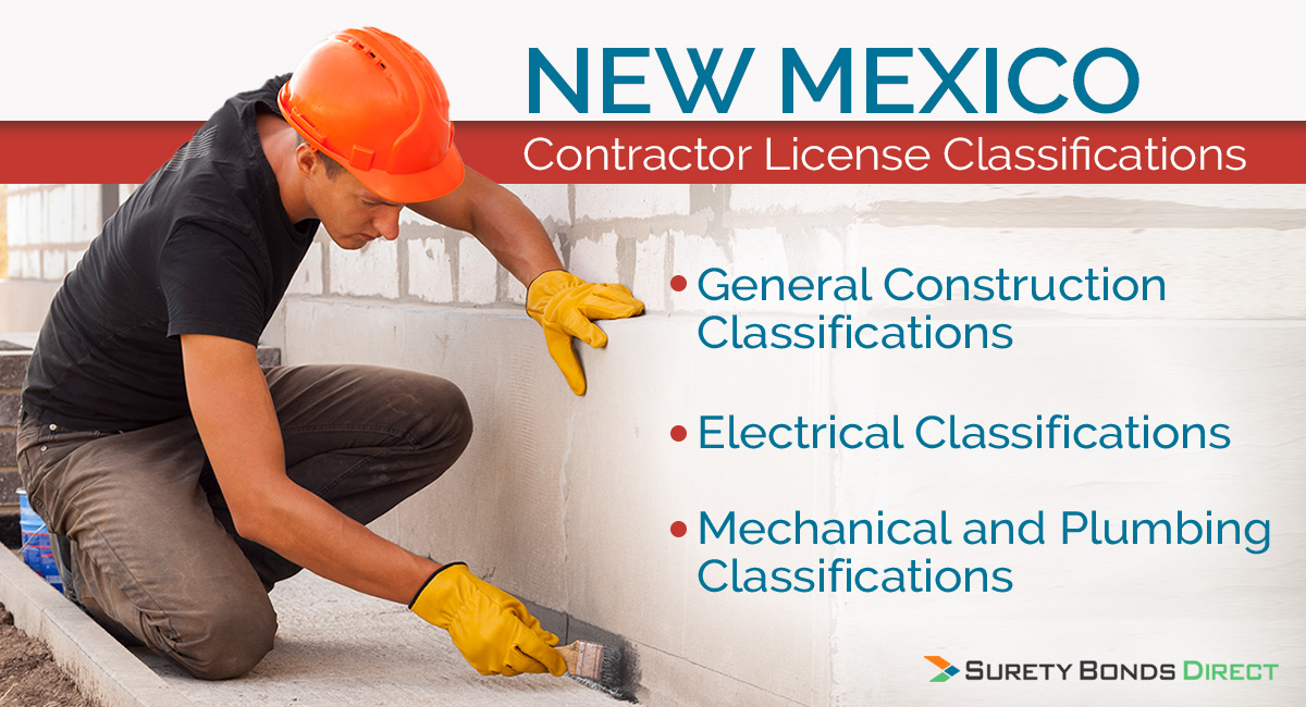 There are 3 main types of contractor classifications ranging from general contractors to electrical and mechanical contractors in New Mexico.