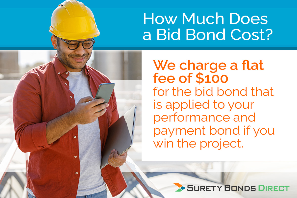 We charge a flat fee of $100 that is applied to the performance and payment bonds if you win the bid.