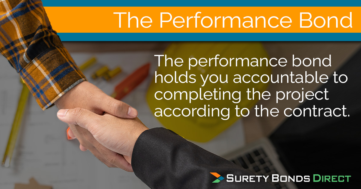 A performance construction bond is a surety bond that holds you accountable to the project contract and getting the project completed.