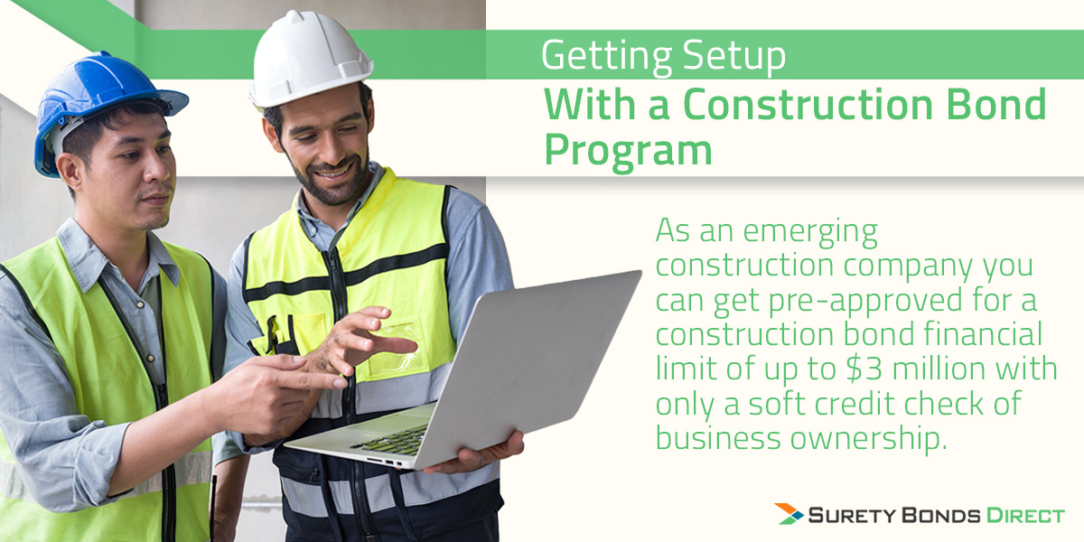A construction bond program let's your business get pre-approved for a limit that is right for your business so you can get the construction bonds you need when you need them for one or multiple projects.