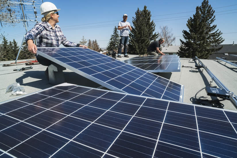 contractors installing solar panels