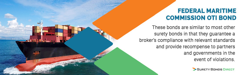 Federal Maritime Commission OTI Bond - These bonds are similar to most other surety bonds in that they guarantee a broker's compliance with relevant standards and provide recompense to partners and governments in the event of violations.