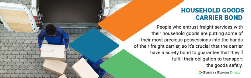 Household Goods Carrier Bond - People who entrust freight services with their household goods are putting some of their most precious possessions into the hands of their freight carrier, so it's crucial that the carrier have a surety bond to guarantee that they'll fulfill their obligation to transport the goods safely.